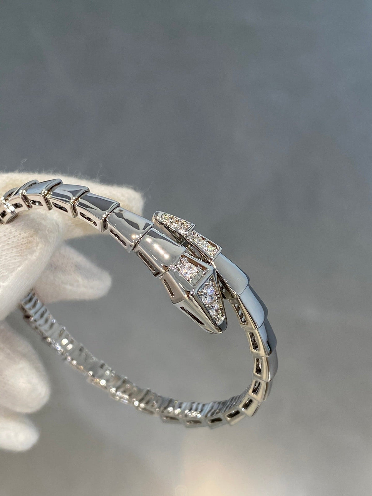 [⭐Sparkve]SERPENTI BRACELET DIAMONDS SILVER