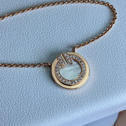 [⭐Sparkve Jewels]T DIAMOND CIRCLE PEDANT NECKLACE