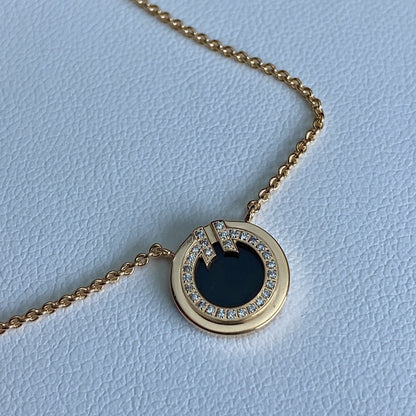 [⭐Sparkve Jewels]T DIAMOND CIRCLE PEDANT NECKLACE