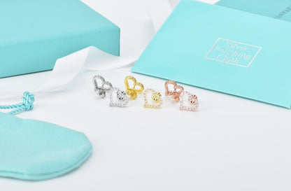 [⭐Sparkve Jewels]OPEN HEART STUD DIAMOND EARRINGS