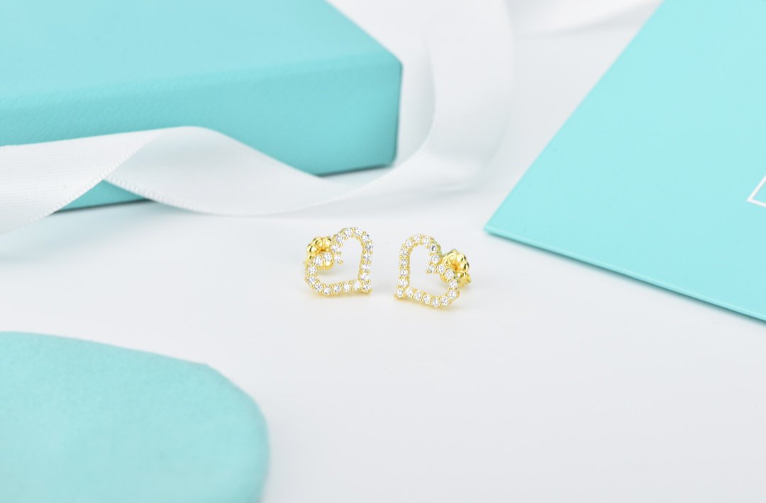 [⭐Sparkve Jewels]OPEN HEART STUD DIAMOND EARRINGS