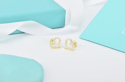 [⭐Sparkve Jewels]OPEN HEART STUD DIAMOND EARRINGS