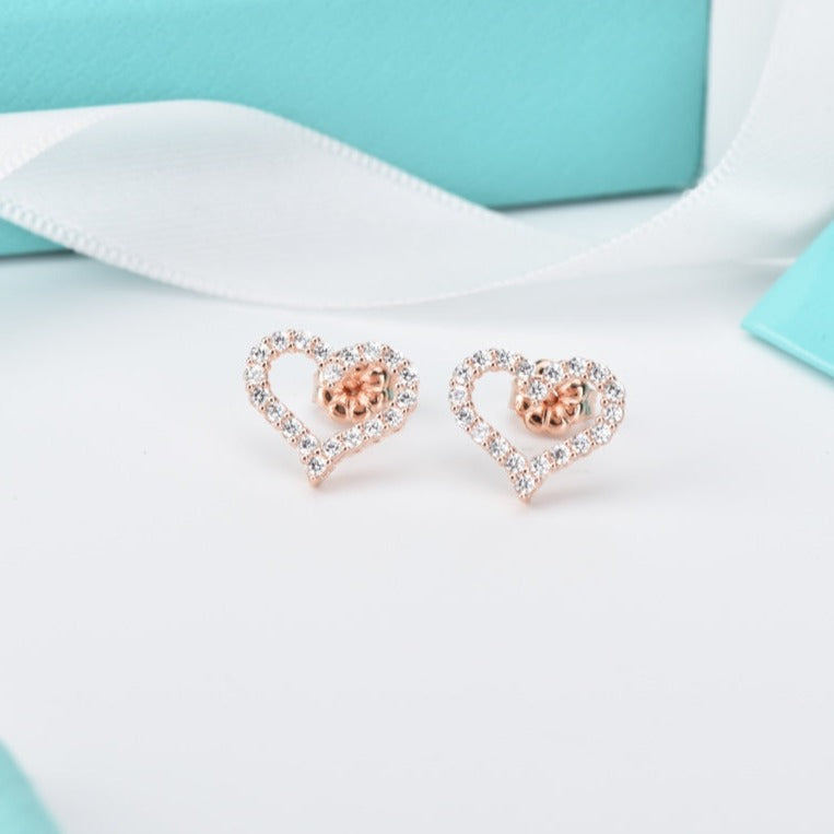 [⭐Sparkve Jewels]OPEN HEART STUD DIAMOND EARRINGS