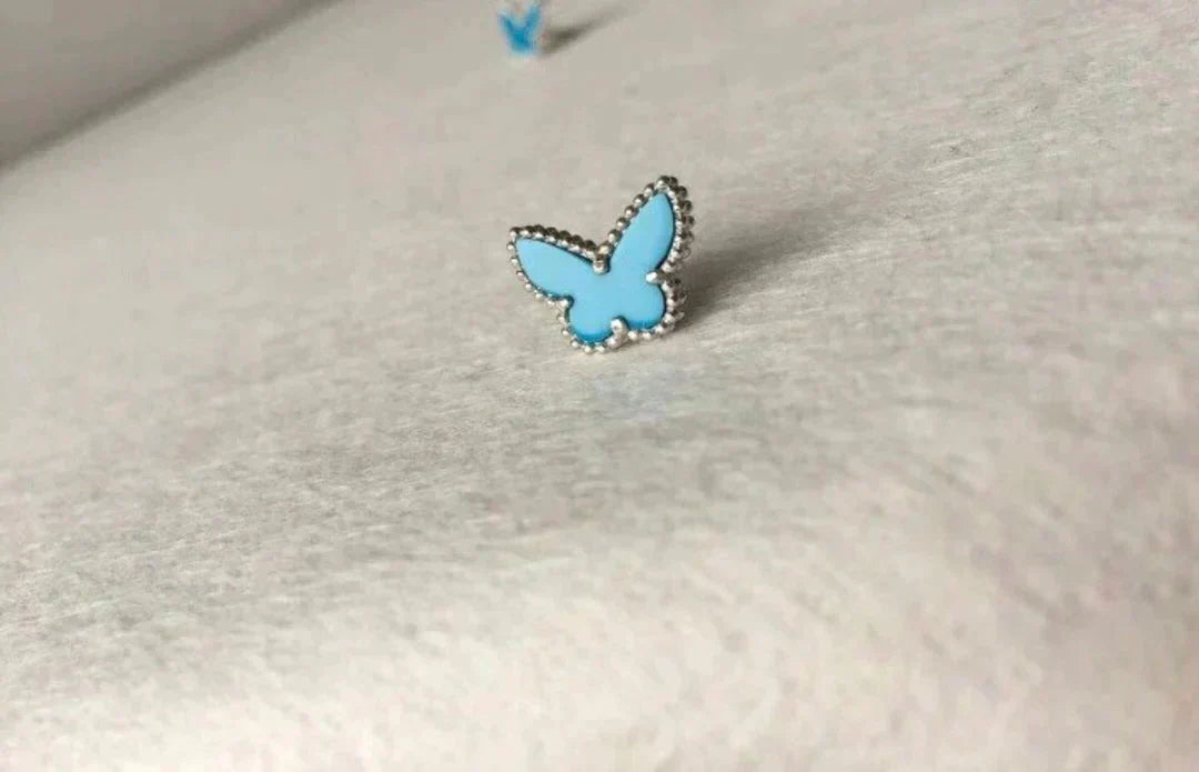 [⭐Sparkve]BUTTERFLY TURQUOISE EARRINGS SILVER
