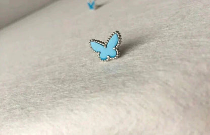 [⭐Sparkve]BUTTERFLY TURQUOISE EARRINGS SILVER