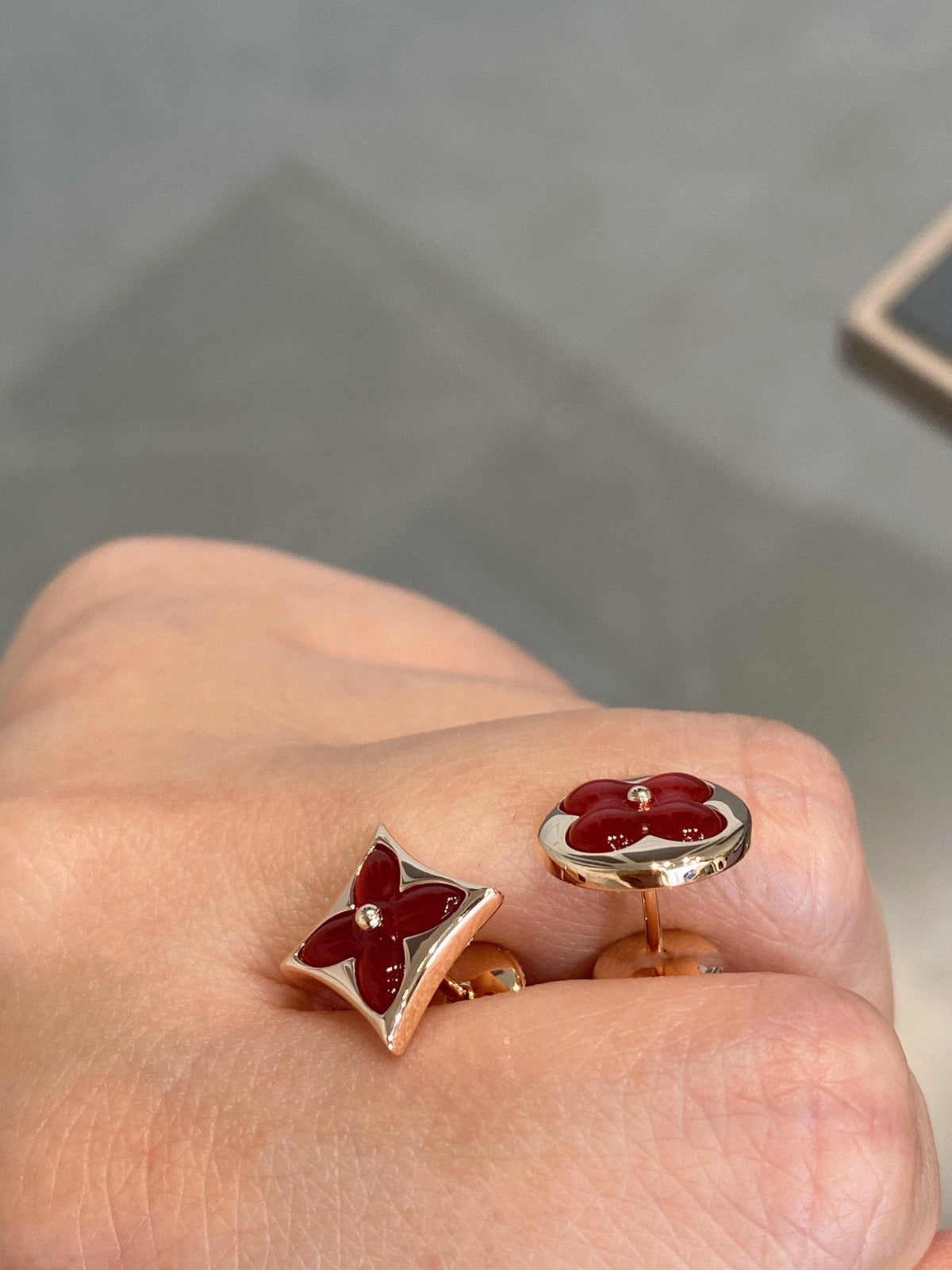 [⭐Sparkve]STAR AND SUN PINK GOLD CARNELIAN STUD EARRINGS