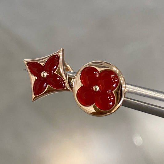 [⭐Sparkve]STAR AND SUN PINK GOLD CARNELIAN STUD EARRINGS