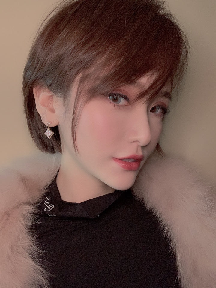 [⭐Sparkve]DOUBLE STAR PINK GOLD MOP DROP EARRINGS