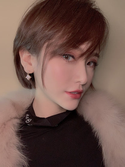 [⭐Sparkve]DOUBLE STAR PINK GOLD MOP DROP EARRINGS