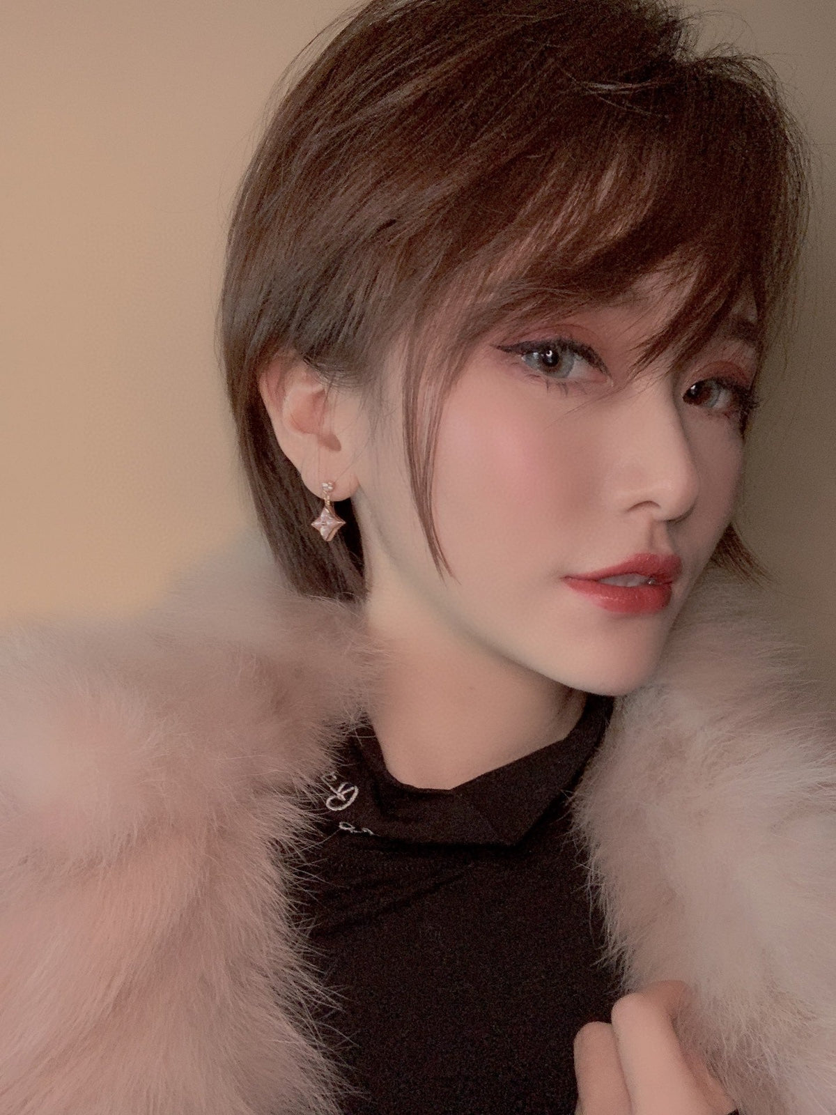 [⭐Sparkve]DOUBLE STAR PINK GOLD MOP DROP EARRINGS