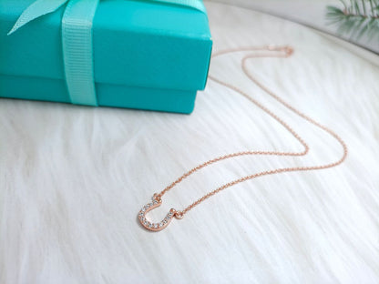 [⭐Sparkve Jewels]U PEDANT DIAMOND NECKLACE