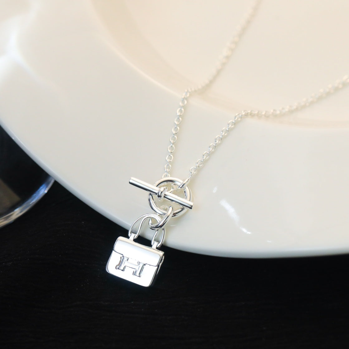 [⭐Sparkve]POP H PEDANT SILVER NECKLACE