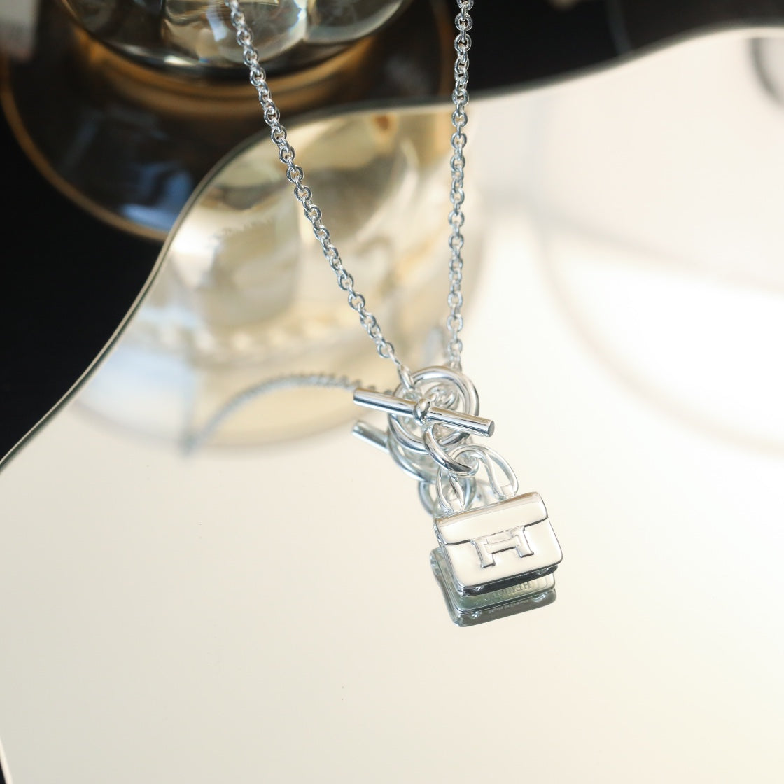 [⭐Sparkve]POP H PEDANT SILVER NECKLACE