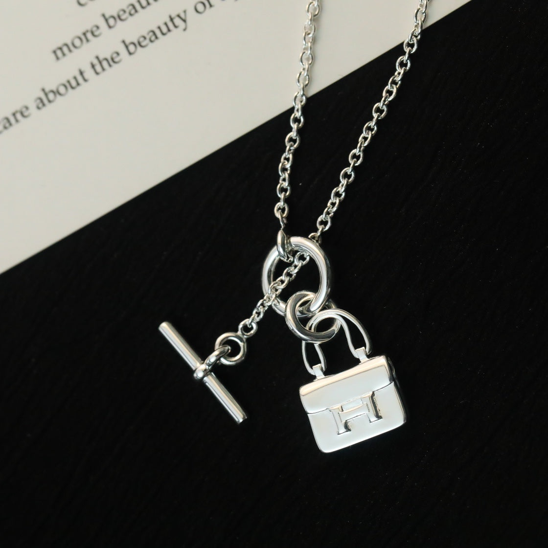 [⭐Sparkve]POP H PEDANT SILVER NECKLACE