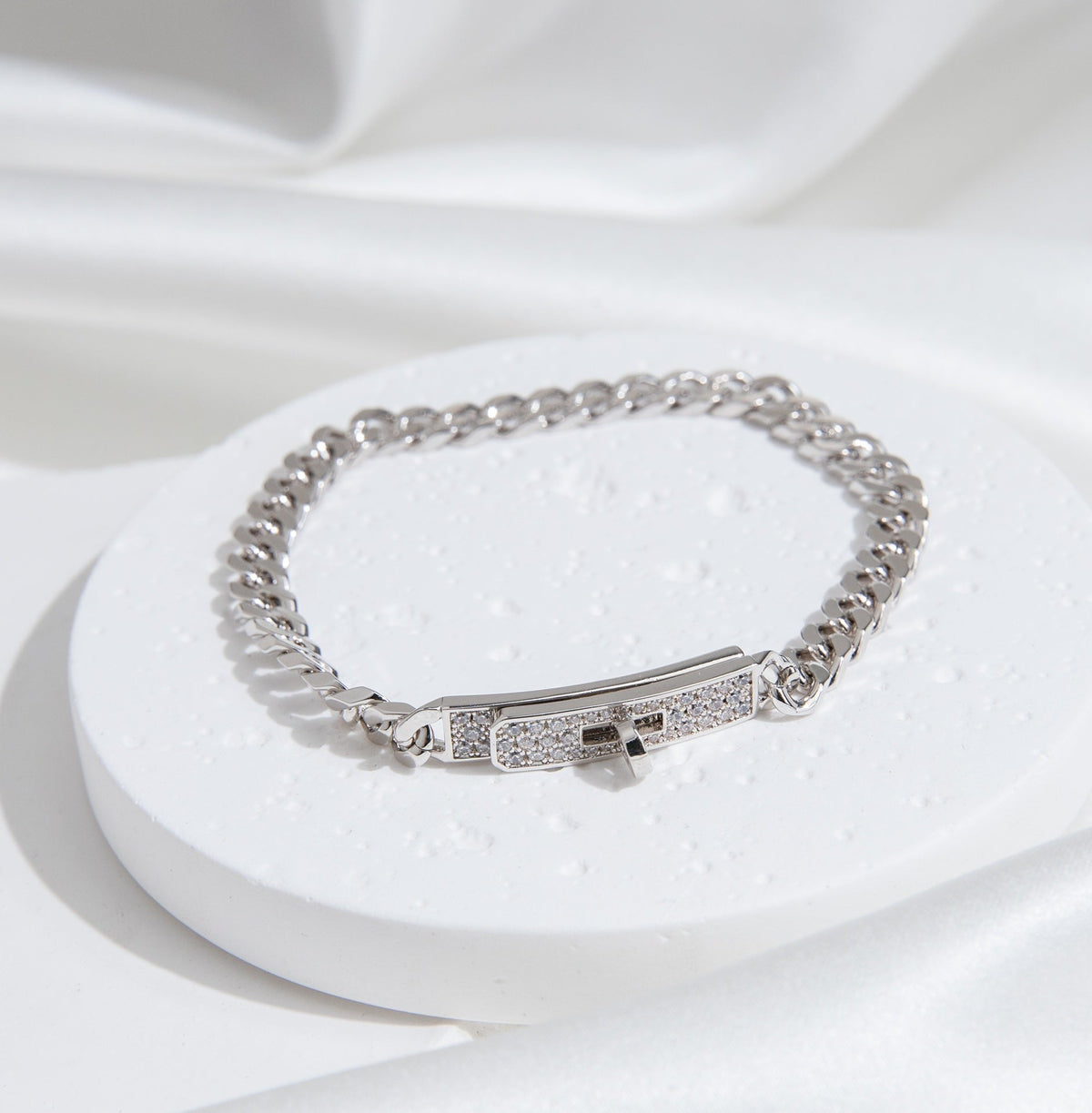 [⭐Sparkve]KELLY CHAIN SILVER DIAMOND BRACELET