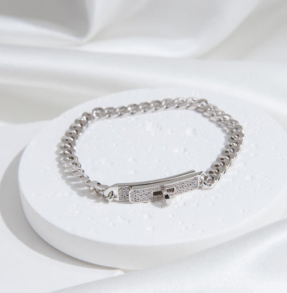 [⭐Sparkve]KELLY CHAIN SILVER DIAMOND BRACELET