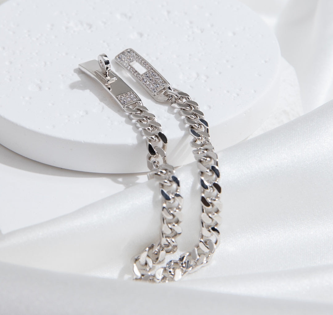 [⭐Sparkve]KELLY CHAIN SILVER DIAMOND BRACELET