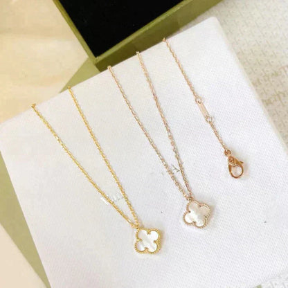 [⭐Sparkve]CLOVER MINI 9.5MM WHITE MOTHER-OF-PEARL NECKLACE