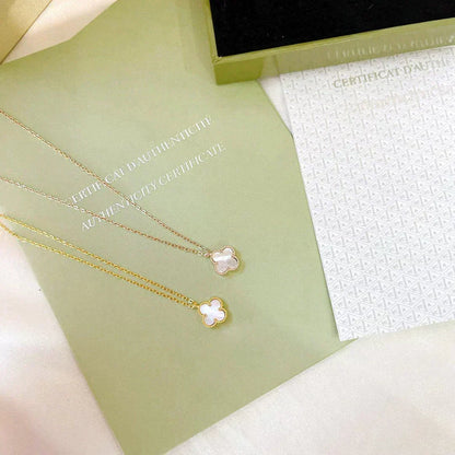 [⭐Sparkve]CLOVER MINI 9.5MM WHITE MOTHER-OF-PEARL NECKLACE