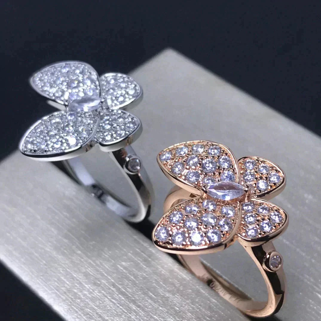 [⭐Sparkve]BUTTERFLY PINK GOLD DIAMOND RING