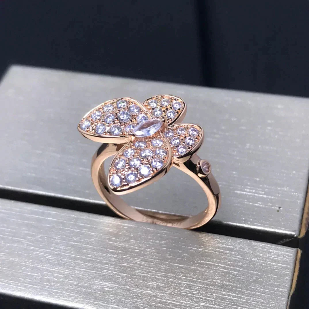[⭐Sparkve]BUTTERFLY PINK GOLD DIAMOND RING