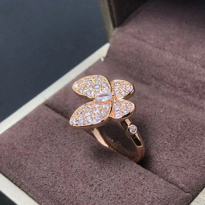 [⭐Sparkve]BUTTERFLY PINK GOLD DIAMOND RING