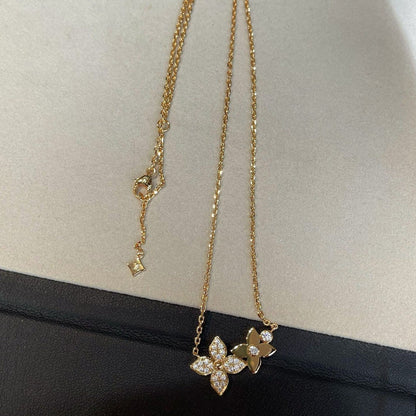 [⭐Sparkve]STAR BLOSSOM NECKLACE PINK GOLD DIAMONDS