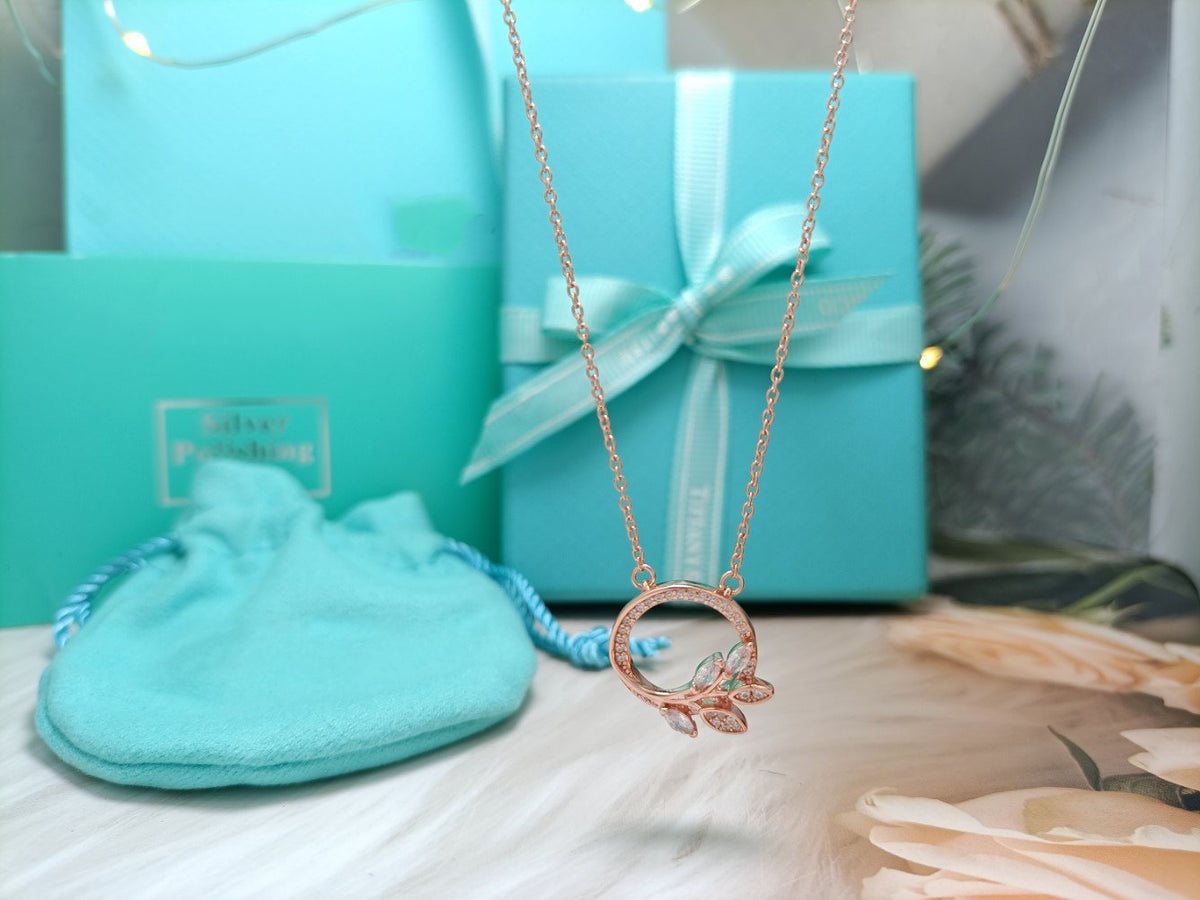 [⭐Sparkve Jewels]DIAMOND VINE CIRCLE PENDANT PLATINUM NECKLACE