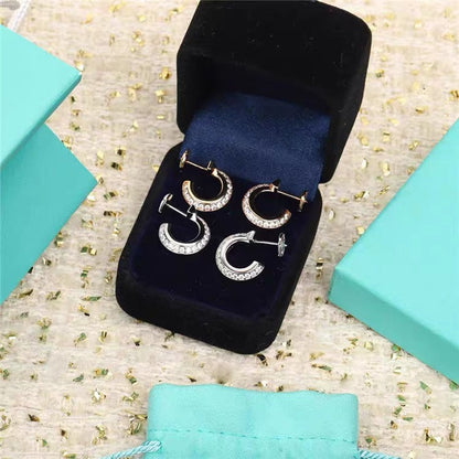 [⭐Sparkve Jewels]HOOP EARRINGS IN ROSE GOLD WITH DIAMONDS