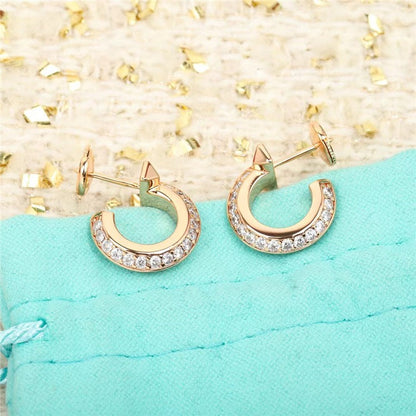 [⭐Sparkve Jewels]HOOP EARRINGS IN ROSE GOLD WITH DIAMONDS