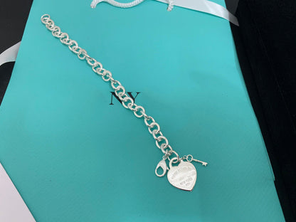 [⭐Sparkve Jewels]KEY HEART CARD CHUNKY INTERLOCKING BRACELET LENGTH