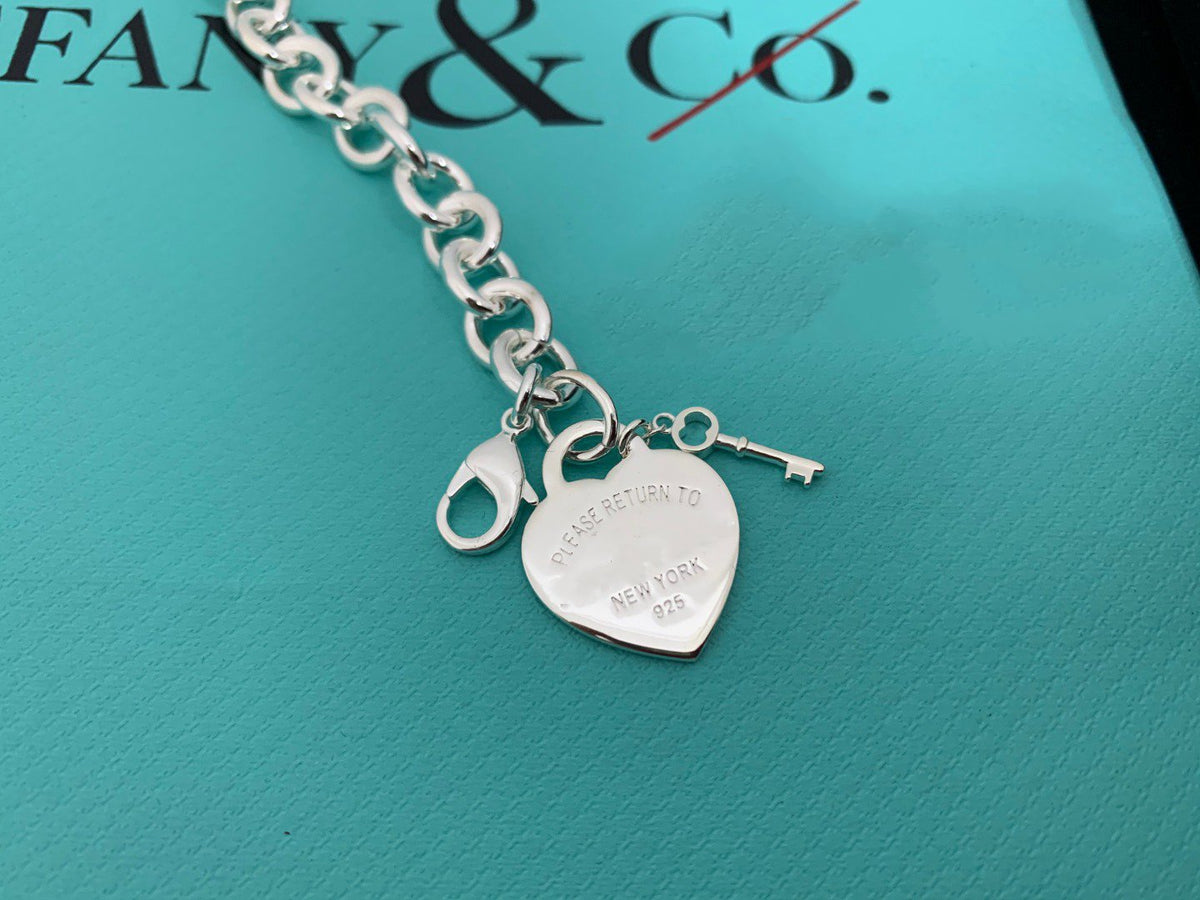 [⭐Sparkve Jewels]KEY HEART CARD CHUNKY INTERLOCKING BRACELET LENGTH