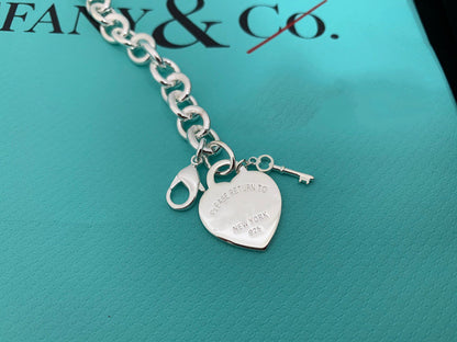 [⭐Sparkve Jewels]KEY HEART CARD CHUNKY INTERLOCKING BRACELET LENGTH