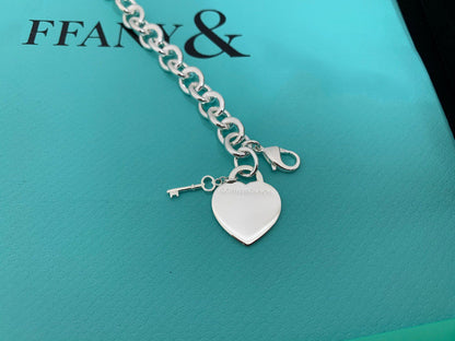 [⭐Sparkve Jewels]KEY HEART CARD CHUNKY INTERLOCKING BRACELET LENGTH