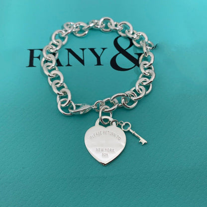 [⭐Sparkve Jewels]KEY HEART CARD CHUNKY INTERLOCKING BRACELET LENGTH