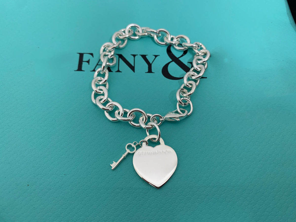 [⭐Sparkve Jewels]KEY HEART CARD CHUNKY INTERLOCKING BRACELET LENGTH