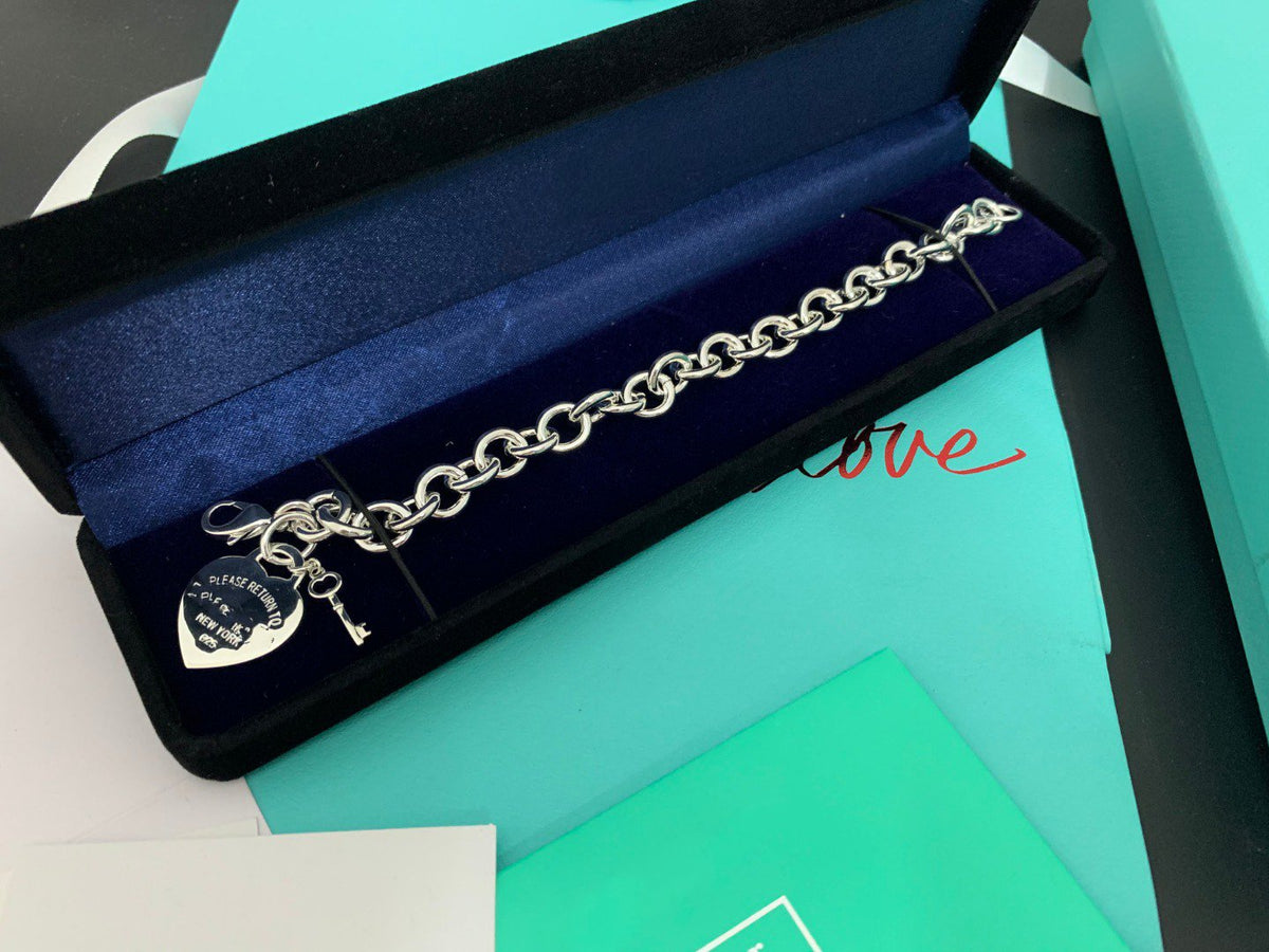 [⭐Sparkve Jewels]KEY HEART CARD CHUNKY INTERLOCKING BRACELET LENGTH