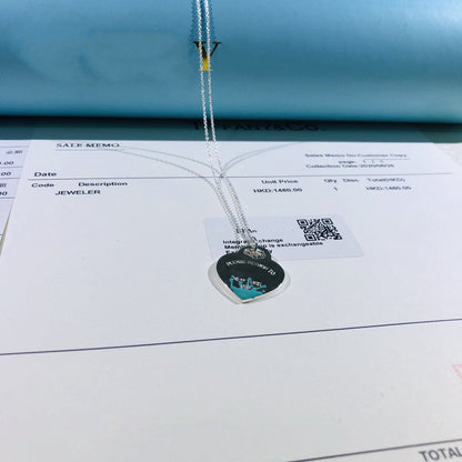 [⭐Sparkve Jewels]COLOUR HEART SPLASH TAG NECKLACE