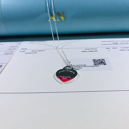 [⭐Sparkve Jewels]COLOUR HEART SPLASH TAG NECKLACE