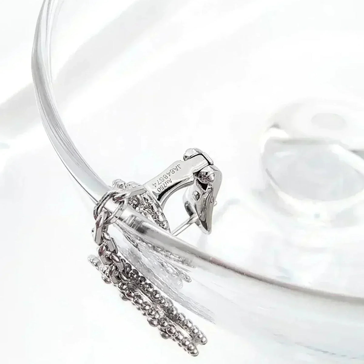 [⭐Sparkve]CLOVER 2 MOTIFS  DIAMOND ONYX EARRINGS SILVER