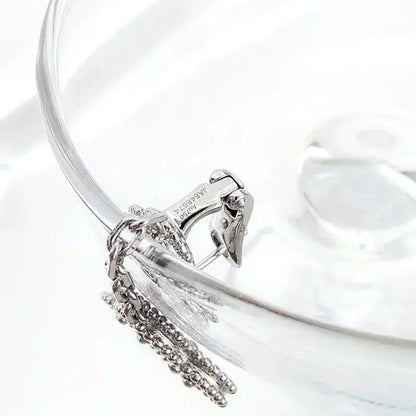 [⭐Sparkve]CLOVER 2 MOTIFS  DIAMOND ONYX EARRINGS SILVER