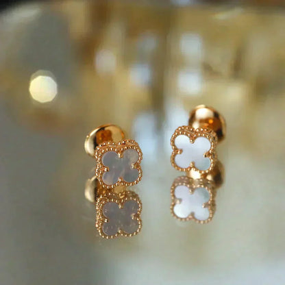 [⭐Sparkve]CLOVER MINI 9.5MM WHITE MOP EARRINGS