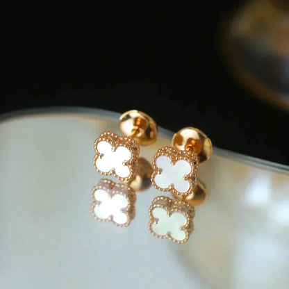 [⭐Sparkve]CLOVER MINI 9.5MM WHITE MOP EARRINGS