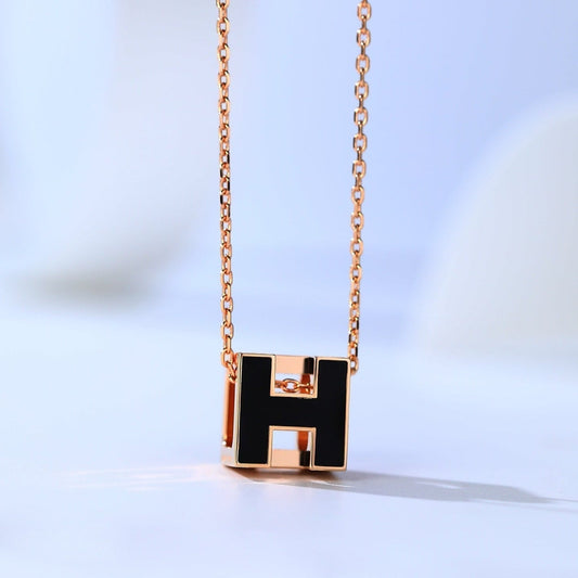 [⭐Sparkve]H CAGE PINK GOLD NECKLACE