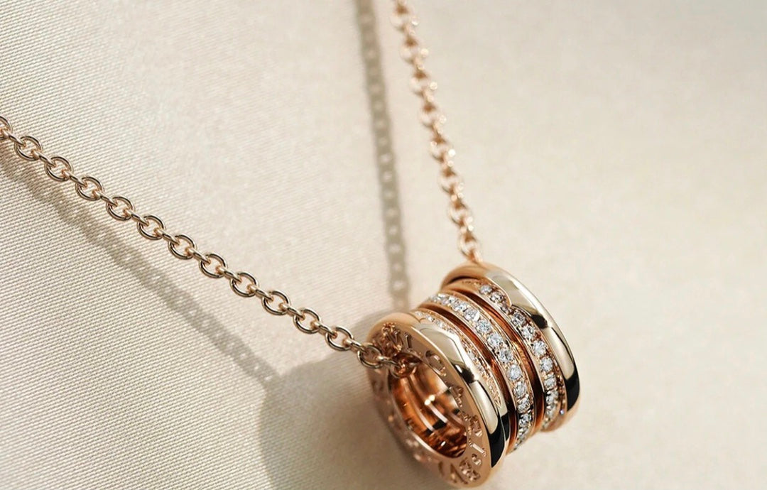 [⭐Sparkve]ZERO 1 PINK GOLD DIAMOND NECKLACE