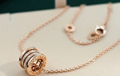 [⭐Sparkve]ZERO 1 PINK GOLD DIAMOND NECKLACE