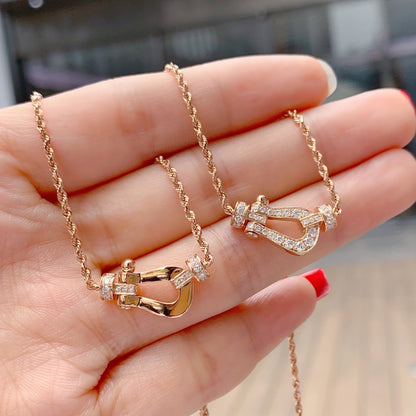[⭐Sparkve]FORCE 10 PINK GOLD DIAMOND NECKLACE