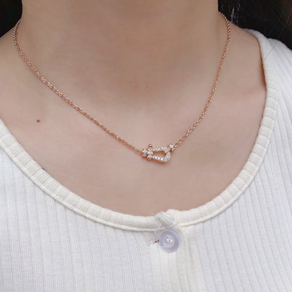 [⭐Sparkve]FORCE 10 PINK GOLD DIAMOND NECKLACE
