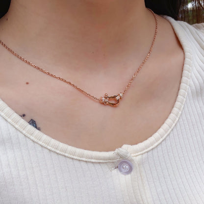 [⭐Sparkve]FORCE 10 PINK GOLD DIAMOND NECKLACE