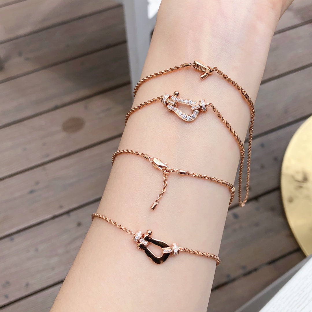[⭐Sparkve]FORCE 10 PINK GOLD DIAMOND NECKLACE